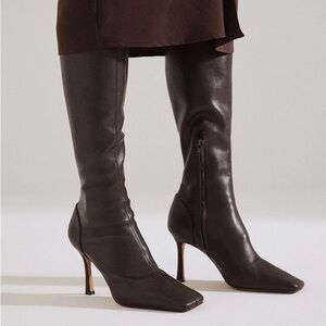 NA-KD fitted knee high stiletto boots